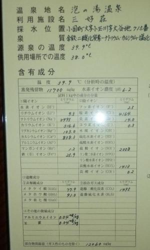 泡の湯成分表