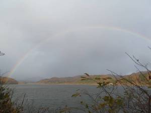 釜房湖の虹