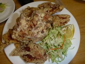 紅四季の鶏唐揚げ