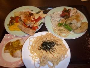 花ももの湯のランチバイキング