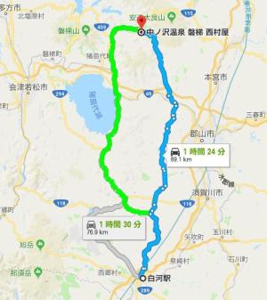 中ノ沢温泉地図